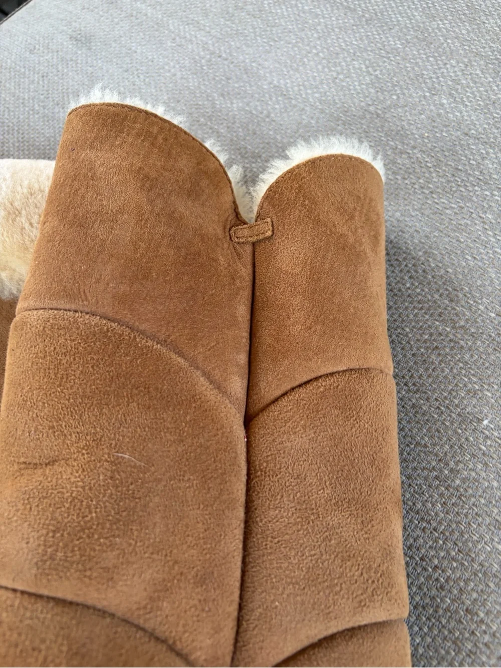 UGG Chestnut Tall Suede Shearling-Trim Boots- so good, size 7.5